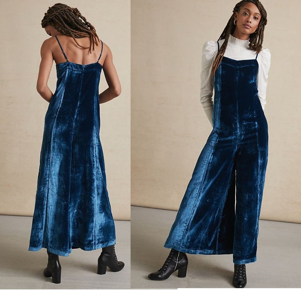 Anthropologie Maeve Andromeda Velvet Jumpsuit